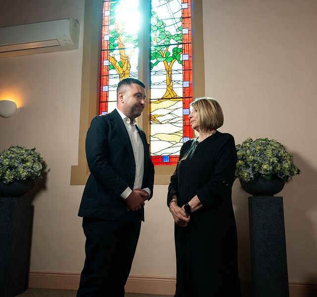 a man with a woman